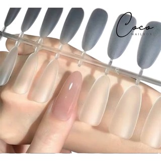 (Hỏa Tốc) Móng úp hạt gạo dài, móng úp vỉ móng nhám hộp 240 móng đủ size số Gemmy
