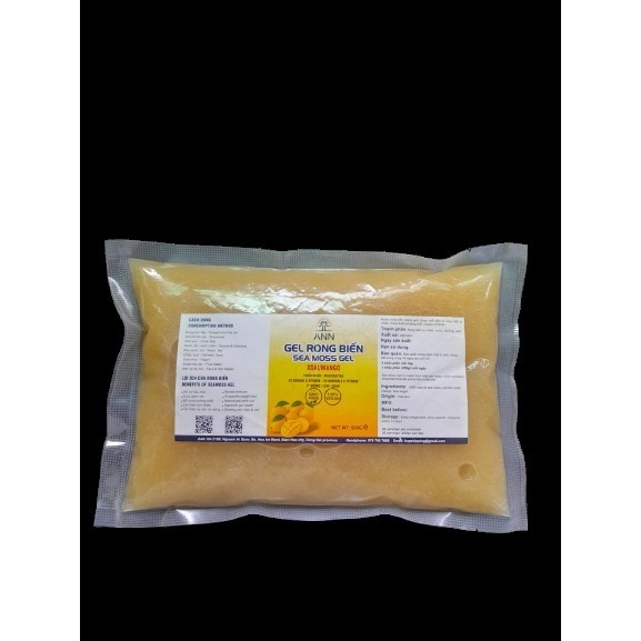500GR GEL RONG BIỂN/ 500GR SEAMOSS GEL (TÚI/ PA - PE BAG) VỊ XOÁI/ MANGO