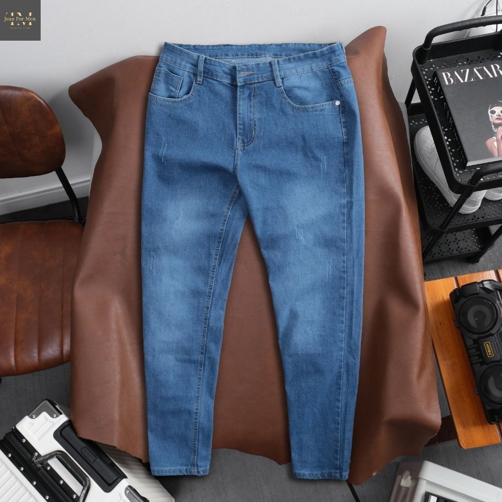 Quần jean nam dài SLIMFIT hot trend was sáng nhẹ vải DENIM COTTON