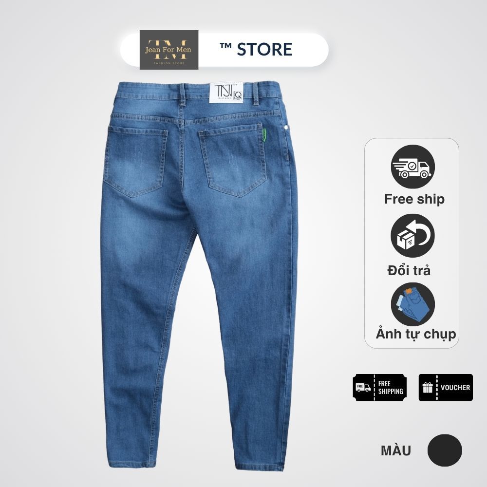 Quần jean nam dài SLIMFIT hot trend was sáng nhẹ vải DENIM COTTON