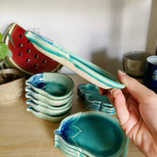 Chén Chấm/ Đĩa Cà Tím Men Kính - Gốm Nhật 2hand