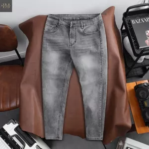 Quần jean nam dài, quần bò dài màu XÁM TRO VẢI COTTON co dãn, SLIMFIT dễ phối đồ
