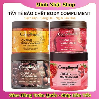 [CHÍNH HÃNG] Tẩy Da Chết Body Compliment Hương Cam, Mâm Xôi, Cafe 400ml của Nga