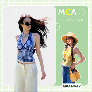 Áo Yếm Nữ Caro Cổ V MCA Phối Nơ Lưng Xinh Xắn Dễ Thương A51300