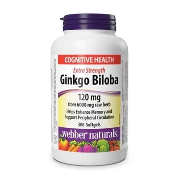 Bổ não Ginkgo Biloba 120mg 300 viên, hoạt huyết dưỡng não hãng Webber Naturals