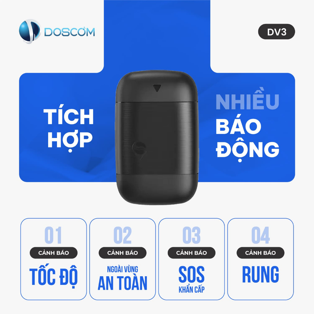 Đinh vị OBD Ô Tô Doscom DV3 Sử Dụng Sim 4G - Thiết Bị Định vị GPS Cắm Trực Tiếp Trên Ô Tô