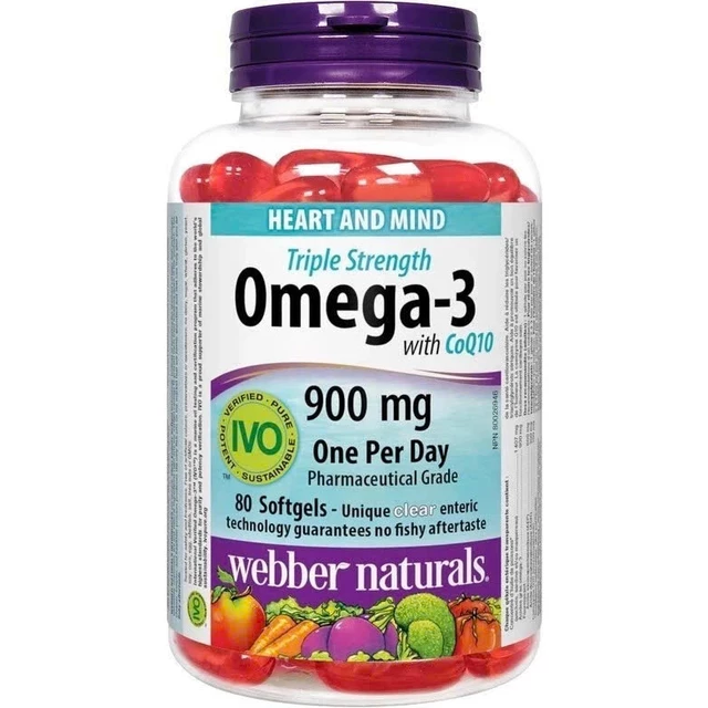 Omega 3 CoQ10 (CoenzymeQ10) 900mg 80 viên hàng nội địa Canada