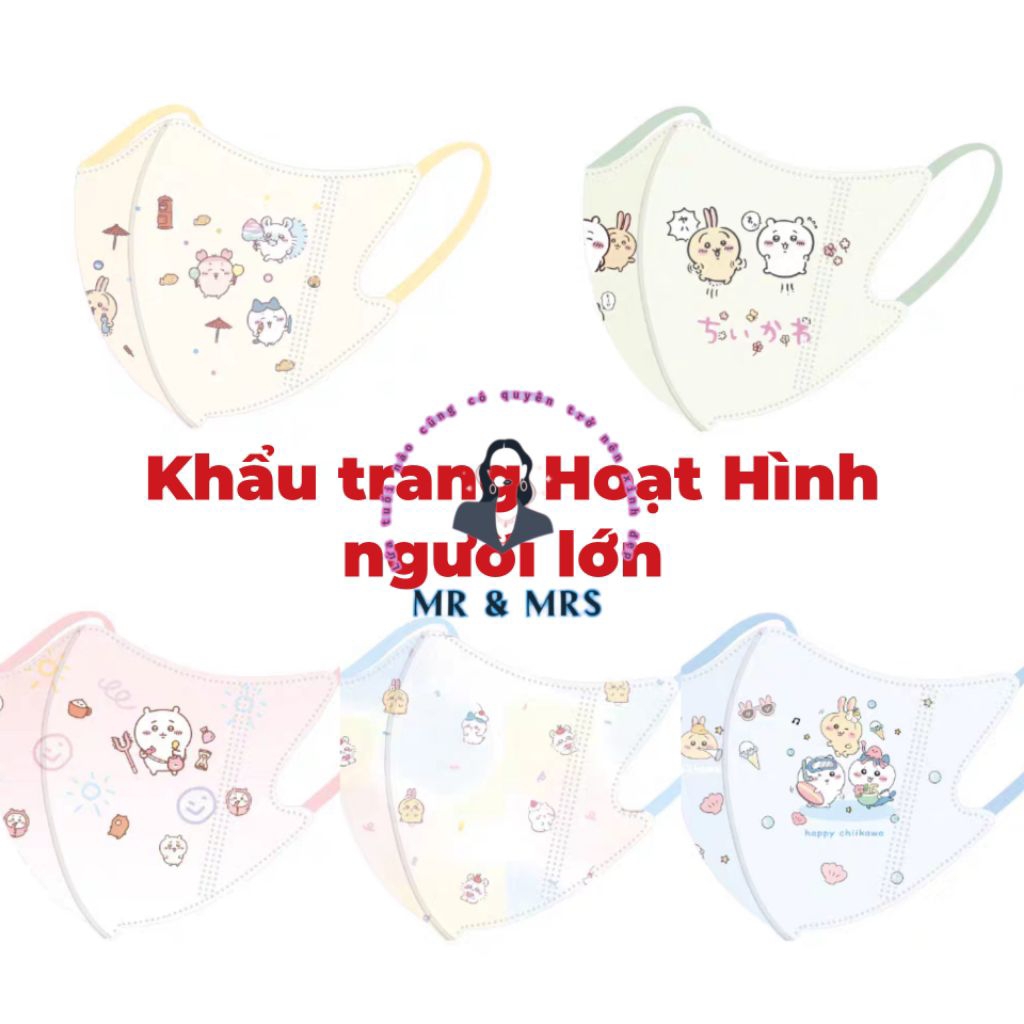 ( Set 10c/30c/50c ) Khẩu Trang KN95 Hoạt Hình Người Lớn
