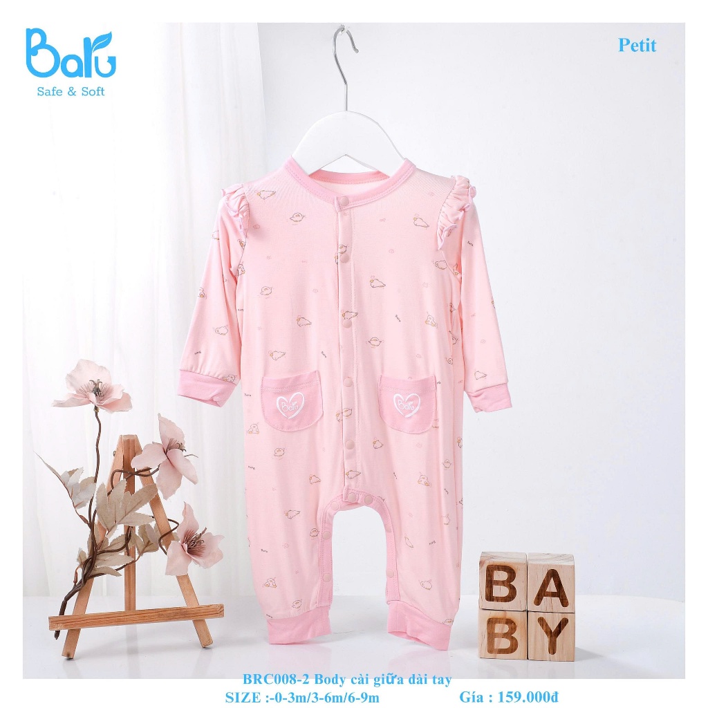 Body cài giữa dài tay BRC008--2