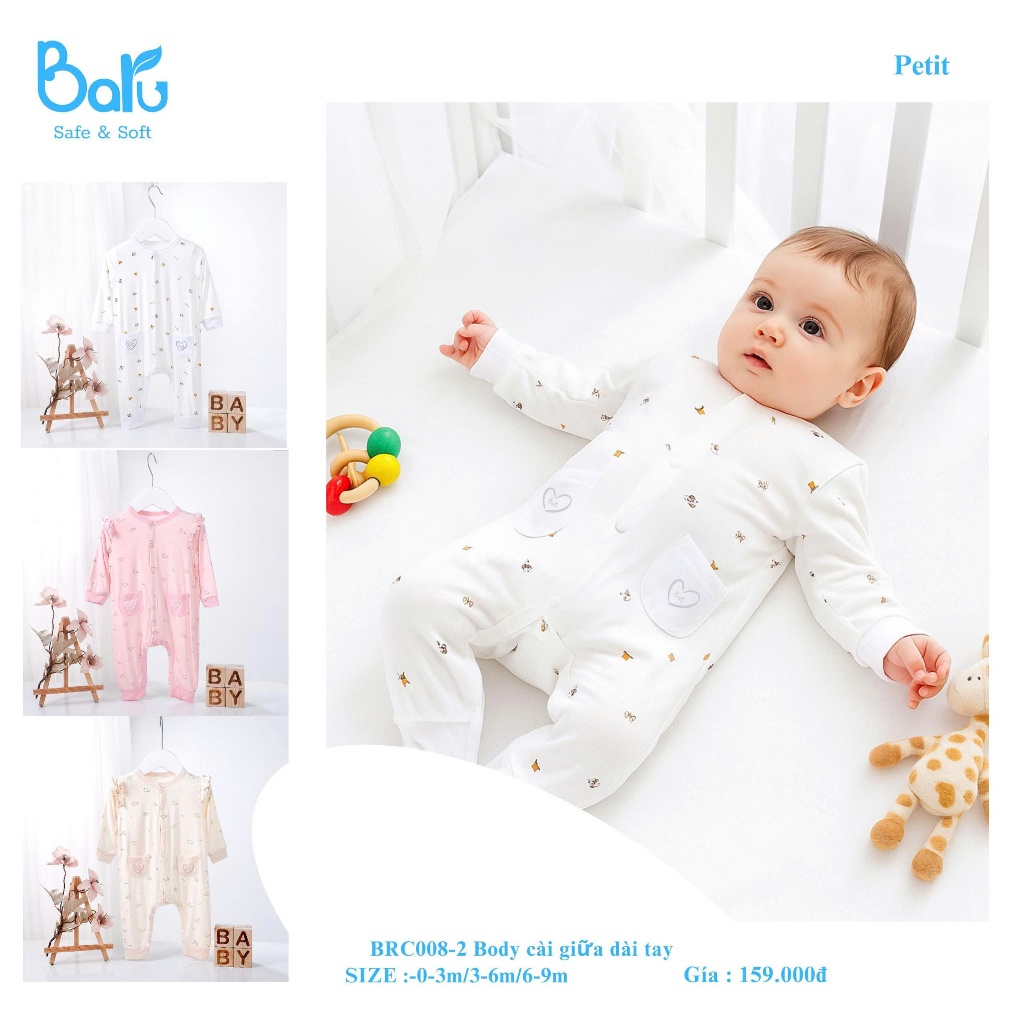 Body cài giữa dài tay BRC008--2