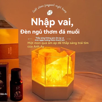 Đèn muối tinh thể đèn xông tinh dầu đá muối lò xông tinh dầu đèn xông tinh dầu điều chỉnh độ sáng sạc phòng ngủ