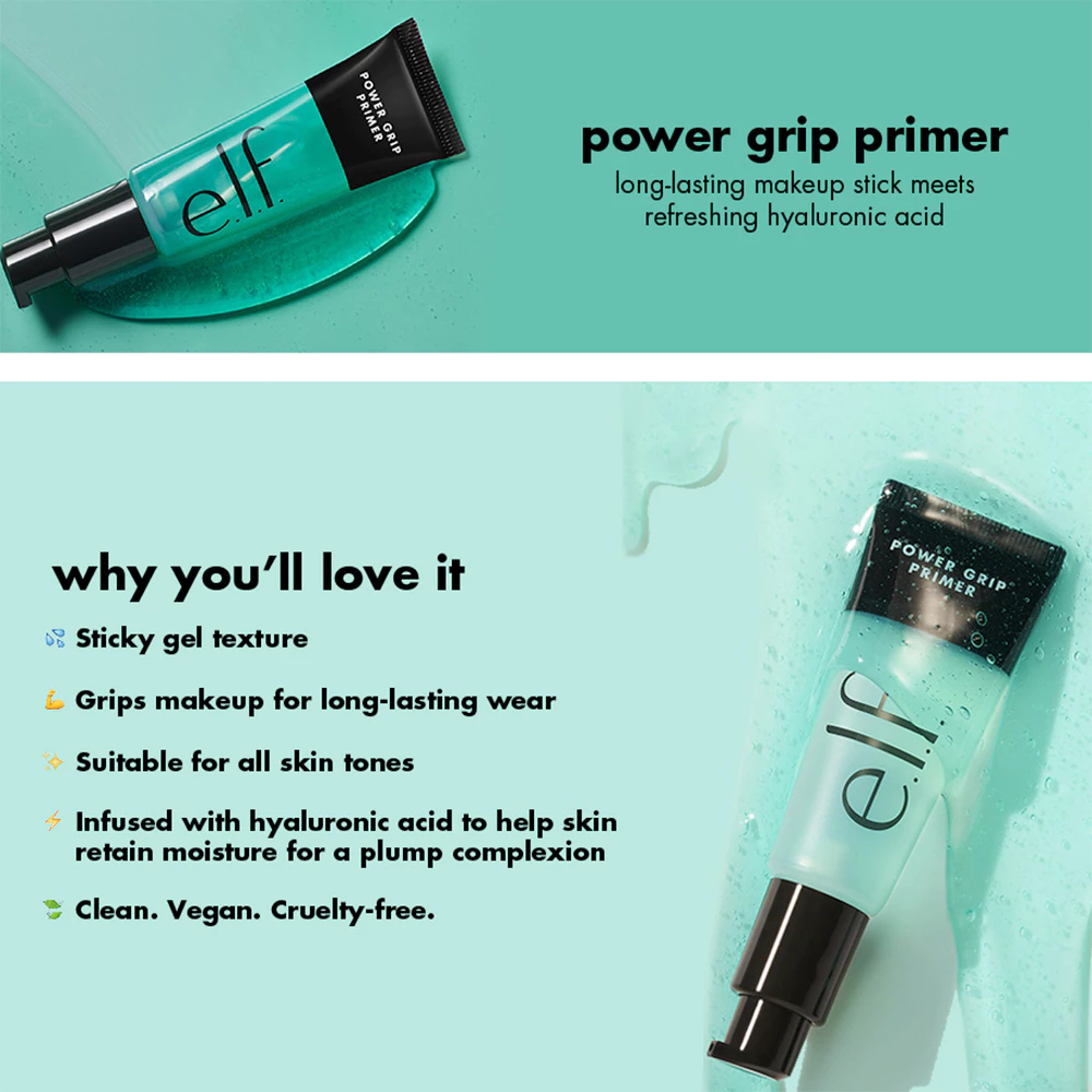 Kem Lót Dưỡng Ẩm Dạng Gel E.L.F. 24ml/Power Grip Primer + 4% Niacinamide/Cosmetics