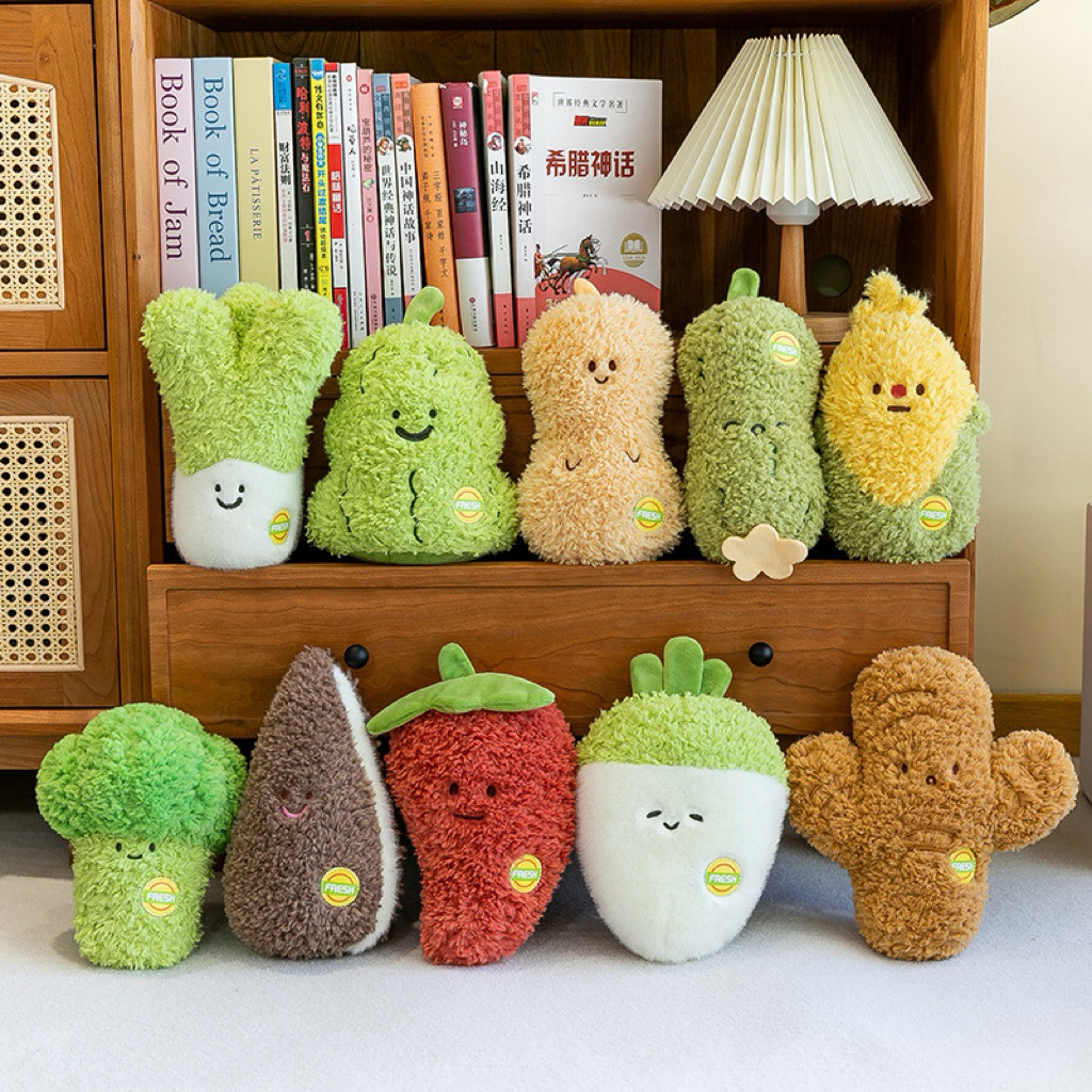 Gấu Thú Bông Hình Rau Củ Trái Cây Nhiệt Đới Healthy Cà Rốt Sầu Riêng Chuối Dưa Hấu Cute Size Mini Mềm Lông Xù