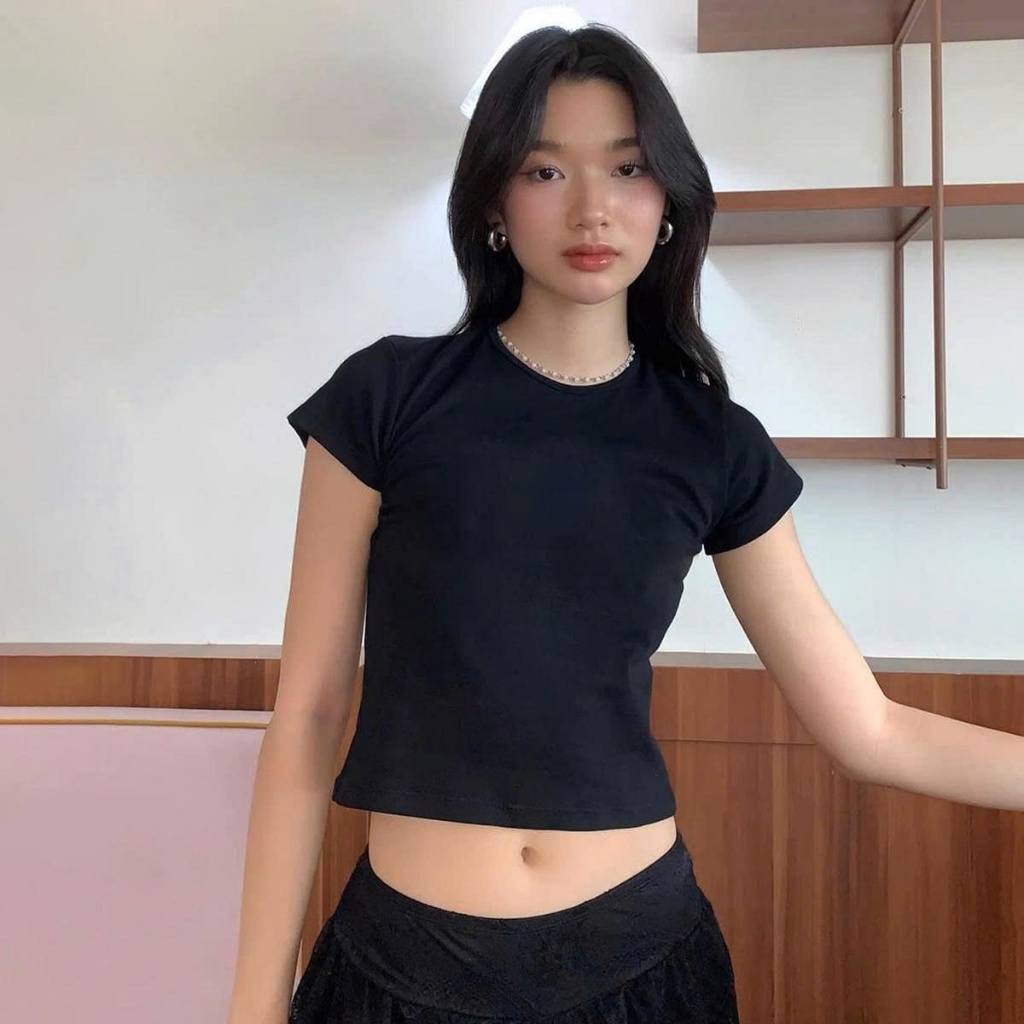 Áo thun nữ dám om Form babytee MCA cổ tròn viền phong cách basic A51384 [ Video sp thực tế ]