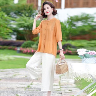 Áo Sơ Mi Mùa Hè Mềm Mát Lịch Sự Cho Mẹ SM84