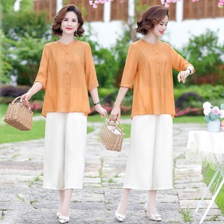 Áo Sơ Mi Mùa Hè Mềm Mát Lịch Sự Cho Mẹ SM84
