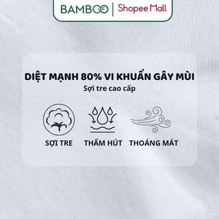 Tất trắng cổ trung sợi tre Bamboo cao cấp thấm hút mồ hôi, khử mùi tốt