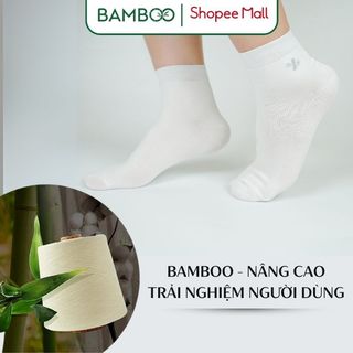Tất trắng cổ trung sợi tre Bamboo cao cấp thấm hút mồ hôi, khử mùi tốt