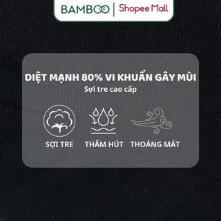 Tất đen nam nữ cổ trung sợi tre Bamboo cao cấp phù hợp chơi thể thao, co giãn 4 chiều thoáng mát