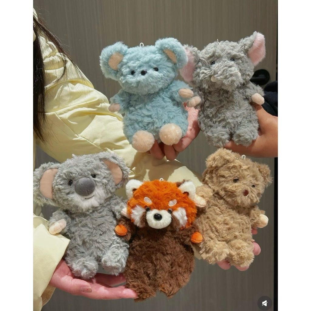 Móc Khoá Thú Nhồi Bông Animal Động Vật Sở Thú Voi Gấu Trúc Đỏ Koala Chuột Gấu Teddy Lông Xù Siêu Mềm Mịn Siêu Dễ Thương