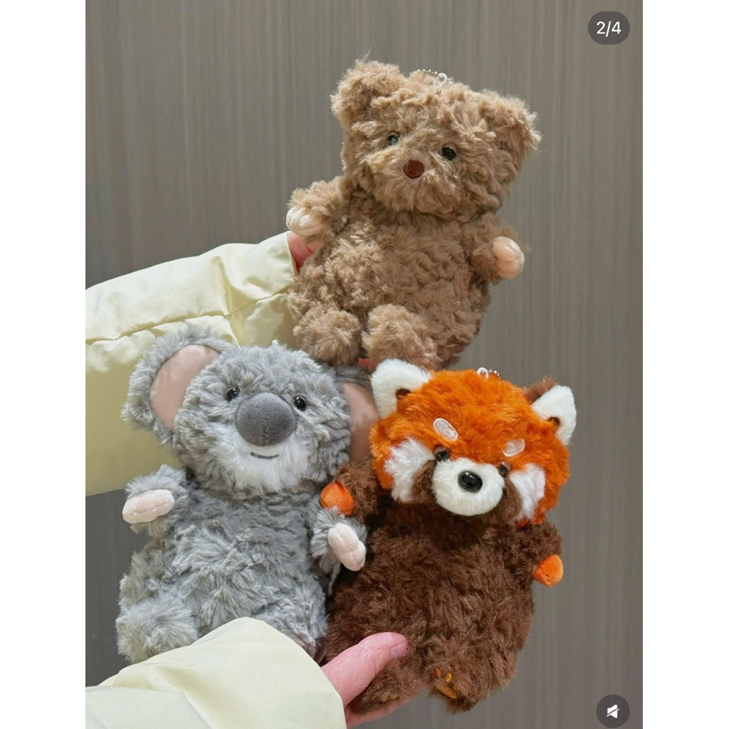 Móc Khoá Thú Nhồi Bông Animal Động Vật Sở Thú Voi Gấu Trúc Đỏ Koala Chuột Gấu Teddy Lông Xù Siêu Mềm Mịn Siêu Dễ Thương