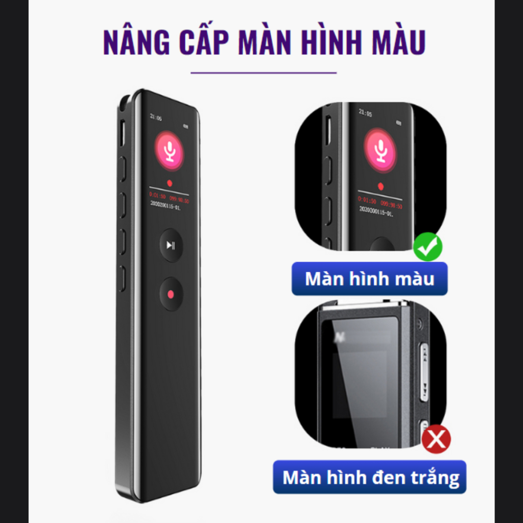 Máy Ghi Âm Chuyên Nghiệp Doscom DR7 Tích Hợp Lọc Âm, Giảm Tiếng Ồn - Ghi Liên Tục 36 Giờ
