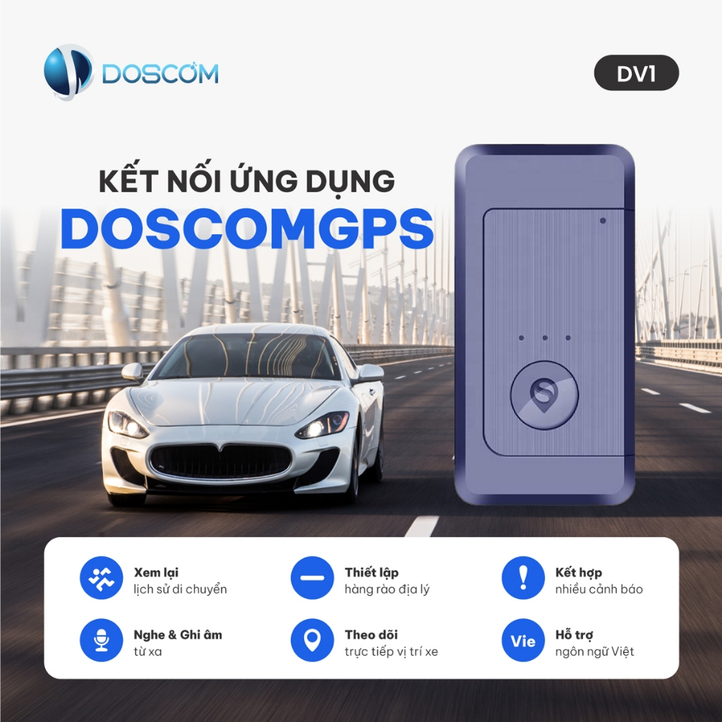 Thiết Định Vị GPS Không Dây Di Động Doscom DV1 - Tích Hợp Nhiều Chế Độ Báo Động
