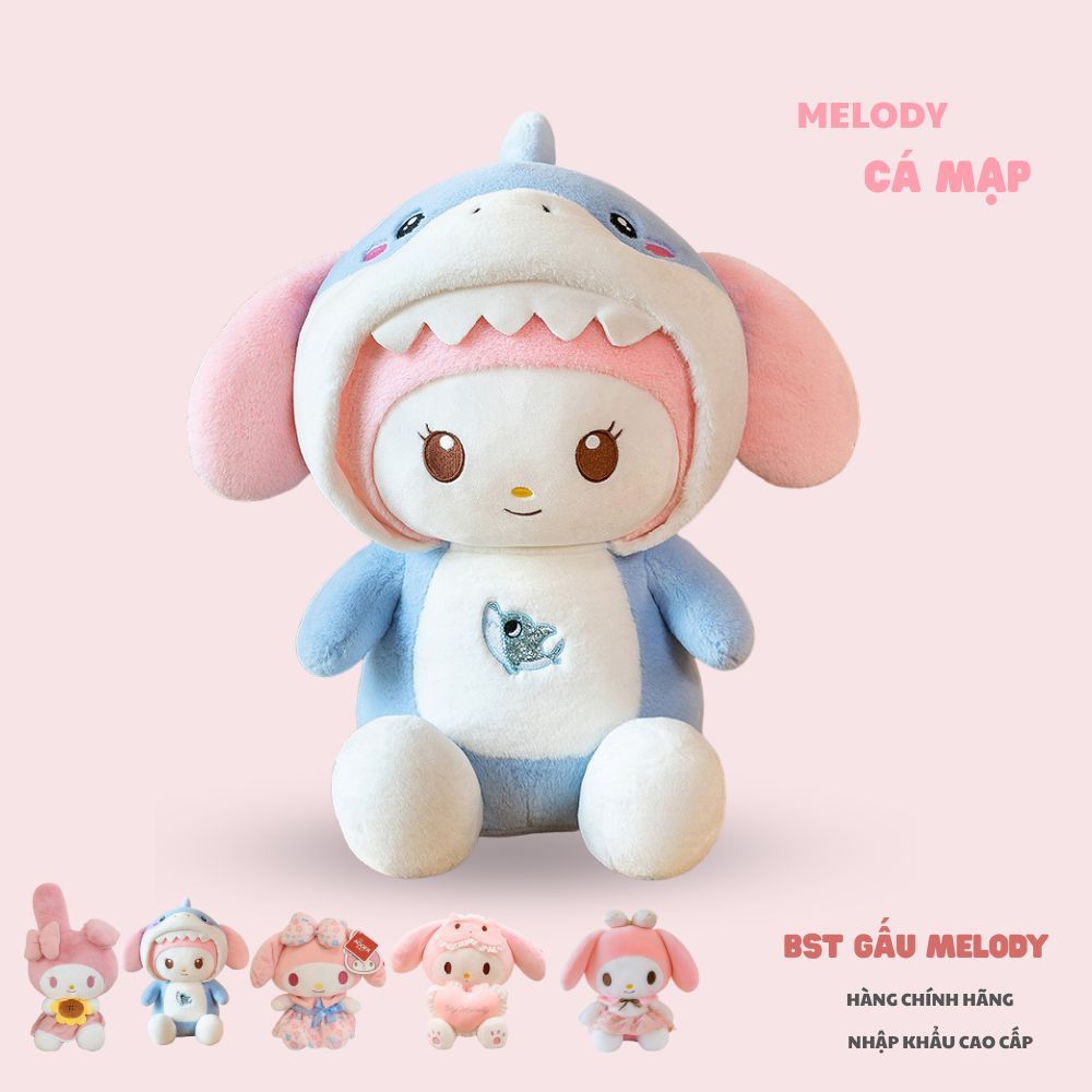 [ Mẫu 2026 ] Gấu Bông Kuromi Melody Mặc Váy Đính Nơ Sang Trọng, Thú Nhồi Bông Korumi Làm Quà Tặng Cho Bé,Bạn Gái