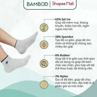 Tất sợi tre cổ thấp Bamboo cao cấp phù hợp chơi thể thao, khử mùi, thấm hút mồ hôi cho cả nam nữ