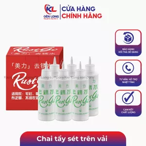 Chai tẩy sét trên vải 1 hộp 6 chai, Chai tẩy rỉ sét Rustgo siêu mạnh trên quần áo, an toàn cho vải