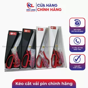 Kéo cắt vải pin chinh hãng, kéo may sắc bén, lưỡi thép không gỉ, tay cầm êm, phụ kiện ngành may bền bỉ