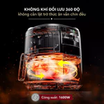 Nồi chiên không dầu 6.5L nhập khẩu Fujihome tự ngắt, nồi chiên mặt kính trong 6.5 Lít chống dính cao cấp chính hãng — ảnh 3