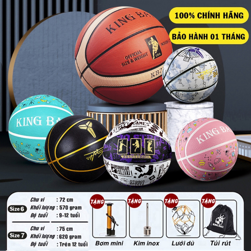 Bóng Rổ Da Cao Su Size Số 5 6 7 Chính Hãng King Ball Banh Bóng Rổ Trẻ ...