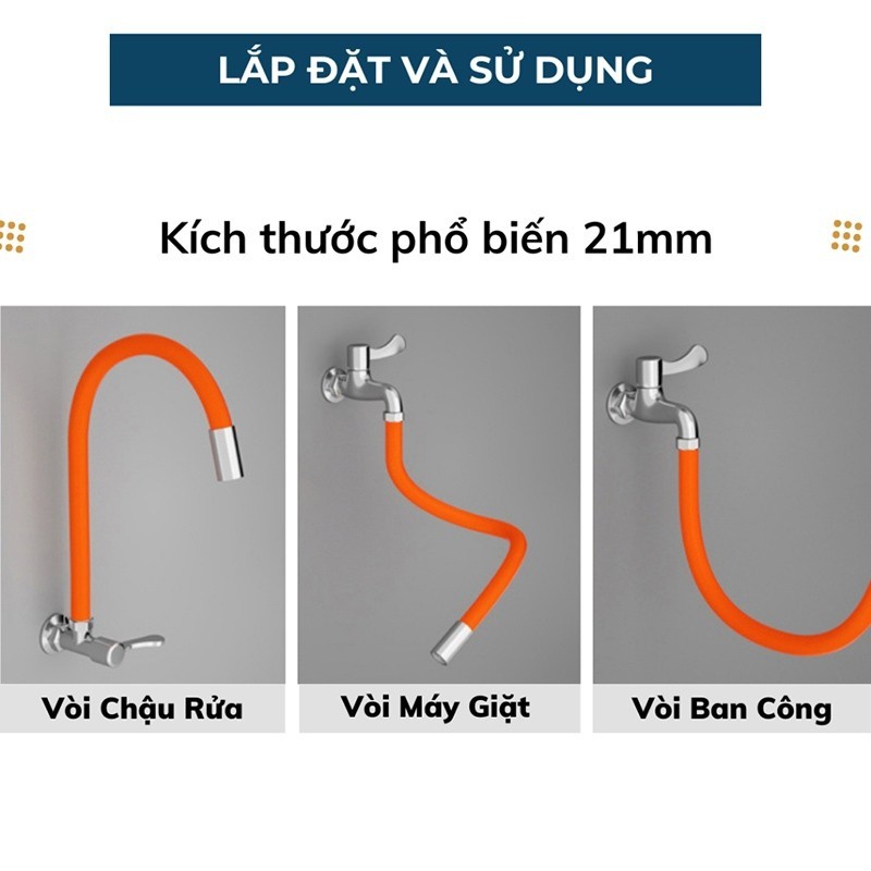 Ống Nối Dài Vòi Nước Linh Hoạt Có Thể Quay 720° Theo Mọi Hướng