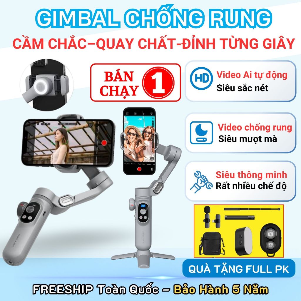 Gimbal chống rung cho điện thoại Xpro, Tay cầm chống rung khi chụp ảnh ...