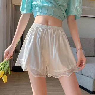 Quần mặc trong váy chất lụa mát mịn - Quần mặc váy viền ren xinh xắn, lưng chun mềm mại VALICA V550