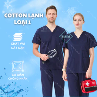 Bộ Scrubs bác sĩ MỀM, MÁT, KHÔNG NHĂN hàng cao cấp cho nhân viên y tế, spa, thẩm mỹ viện