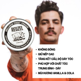 [ Full Size ] Sáp Vuốt Tóc Nam Reuzel Concrete Pomade
