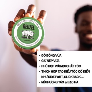 [ Full Size ] Sáp Vuốt Tóc Nam REUZEL Green Pomade