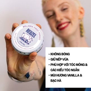 Sáp Vuốt Tóc Nam REUZEL Clay Matte Pomade - Hàng Chính Hãng
