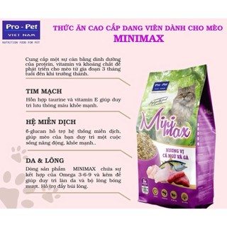 Hạt Minimax Dành Cho Mèo Vị Cá Ngừ 350g Bổ Sung Protein Vitamin Và Khoáng Chất ProPet