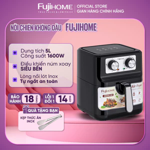 Nồi chiên không dầu 5L nhập khẩu Fujihome, nồi chiên ko dầu cơ tự ngắt có chống dính cao cấp 5 Lít chính hãng