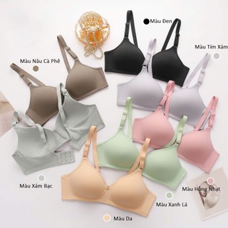 Áo Ngực Nữ Không Gọng Nâng Êm, Cúp 3D, Cài Trước, Chất Co Giãn Mịn Mát, Nhiều Màu Dễ Thương