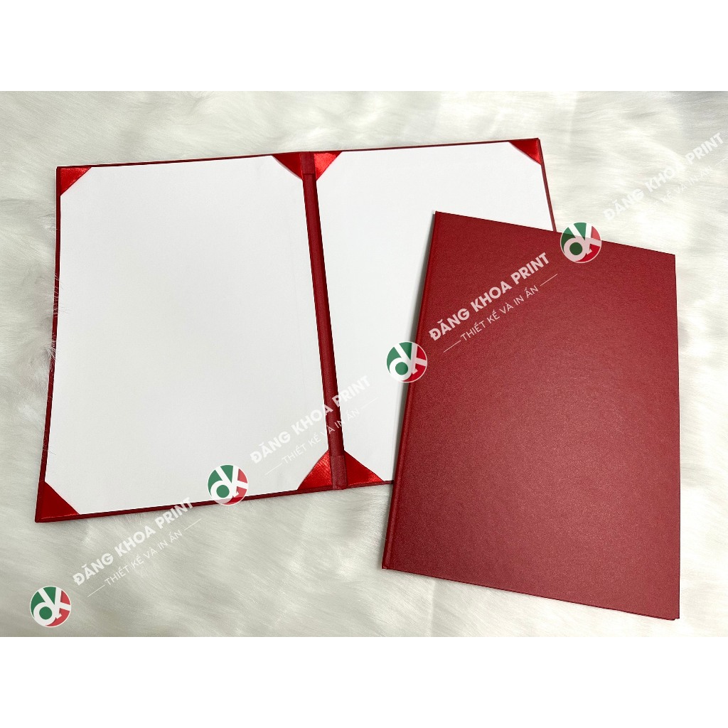 Bìa  cứng decal simili kẹp bằng khen - Bìa trình ký - Bìa đựng giấy khen A4 chất bìa decal simili. Có nhận ép nhũ logo