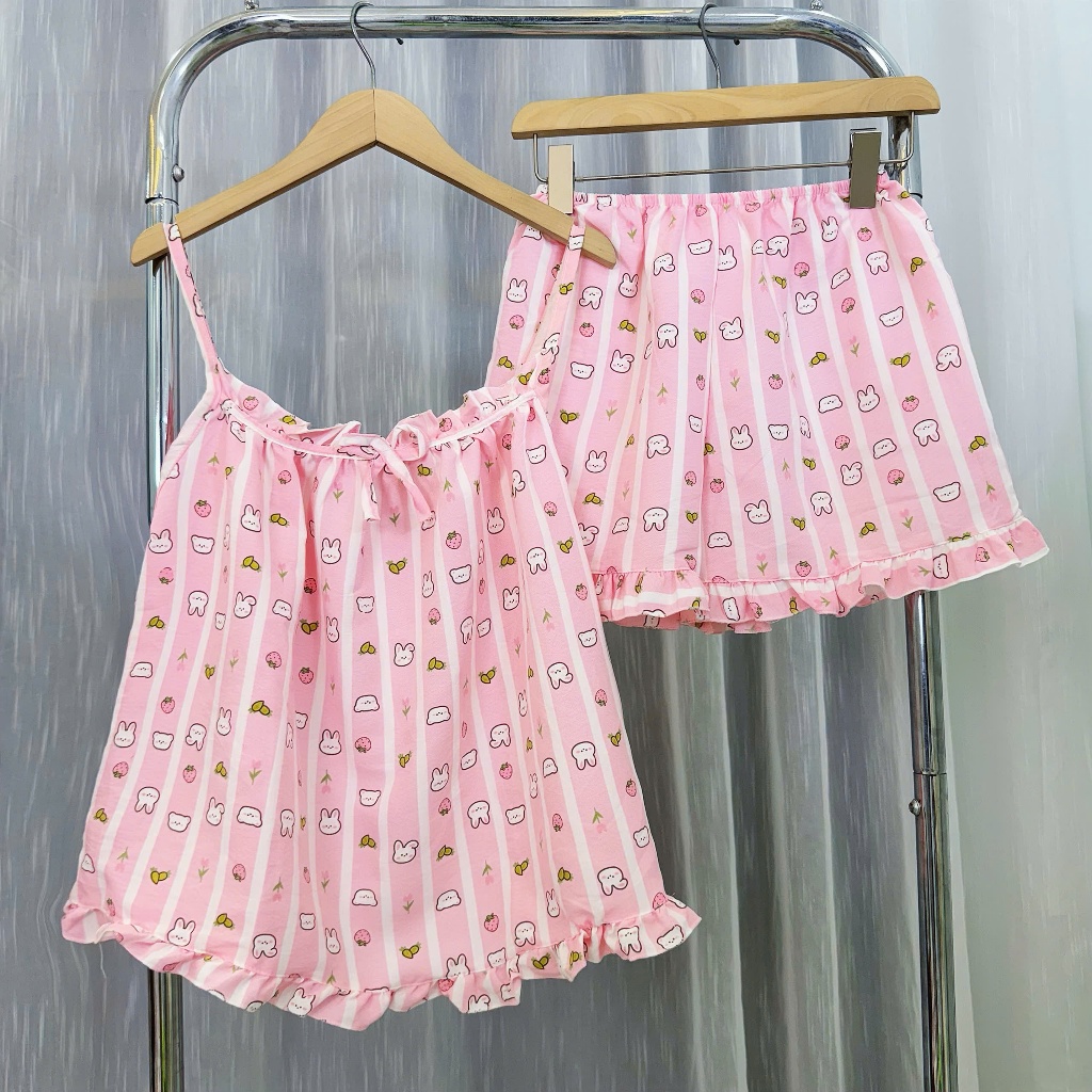 Cotton Thỏ sọc hồng