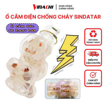 Ổ Cắm Đúc, Ổ Cắm Điện Đúc Nguyên Khối Trong Suốt Sindatar Chống Giật, Chống Cháy, Chống Vỡ,Chịu Tải 16A - 4000W - 250V