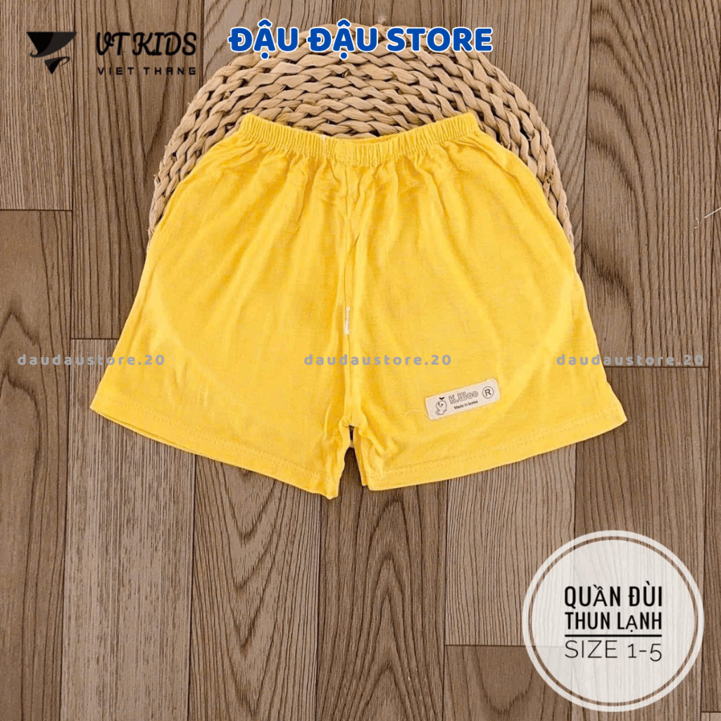 Set 5/10 Quần Đùi Mác Quần Chục VT Thun Lạnh  Cho Bé Gái Bé Trai 4-15kg mềm mịn thoáng mát QL09 Đậu Đậu Store