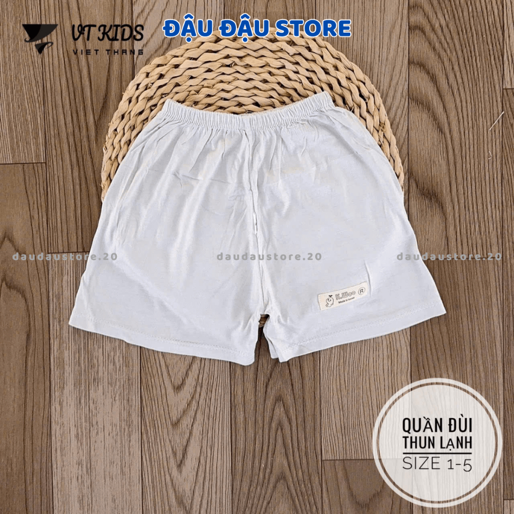 Set 5/10 Quần Đùi Mác Quần Chục VT Thun Lạnh  Cho Bé Gái Bé Trai 4-15kg mềm mịn thoáng mát QL09 Đậu Đậu Store