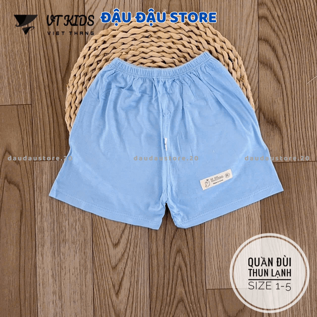 Set 5/10 Quần Đùi Mác Quần Chục VT Thun Lạnh  Cho Bé Gái Bé Trai 4-15kg mềm mịn thoáng mát QL09 Đậu Đậu Store