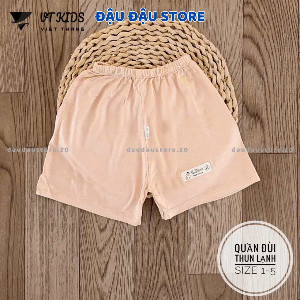 Set 5/10 Quần Đùi Mác Quần Chục VT Thun Lạnh  Cho Bé Gái Bé Trai 4-15kg mềm mịn thoáng mát QL09 Đậu Đậu Store